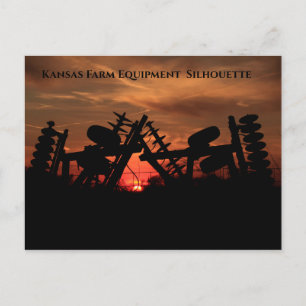 Kansas Farm Equipment Silhouette Carte postale