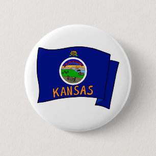 Kansas Flag 2 Inch Round Button