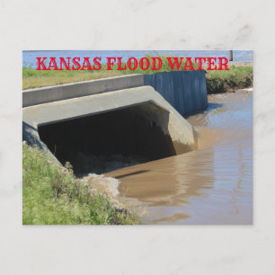 Kansas Flood water POST CARD