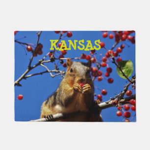 Kansas Fox Tail Squirrel   Square Doormat