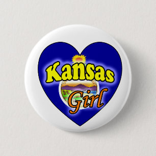 Kansas Girl 2 Inch Round Button