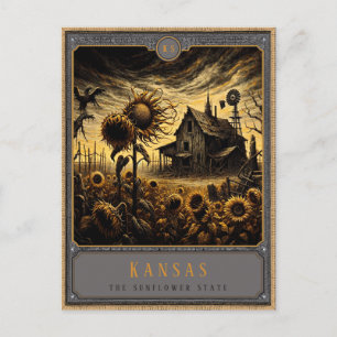 Kansas   Gothic Art Postcard