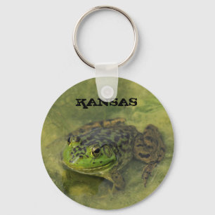 Kansas Green Bull Frog Key Chain