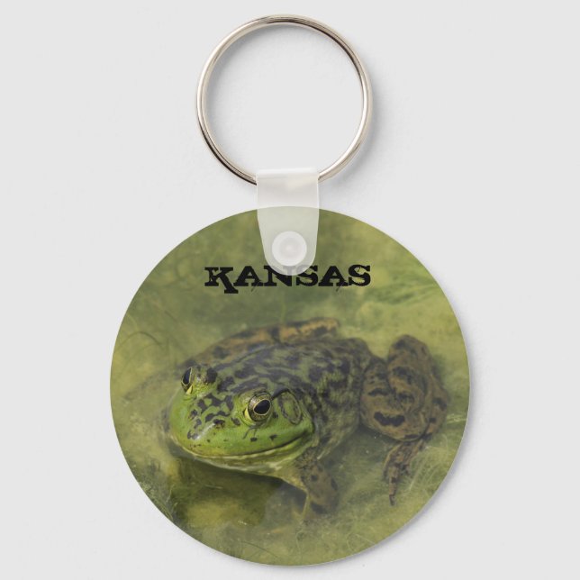 Kansas Green Bull Frog Key Chain (Front)