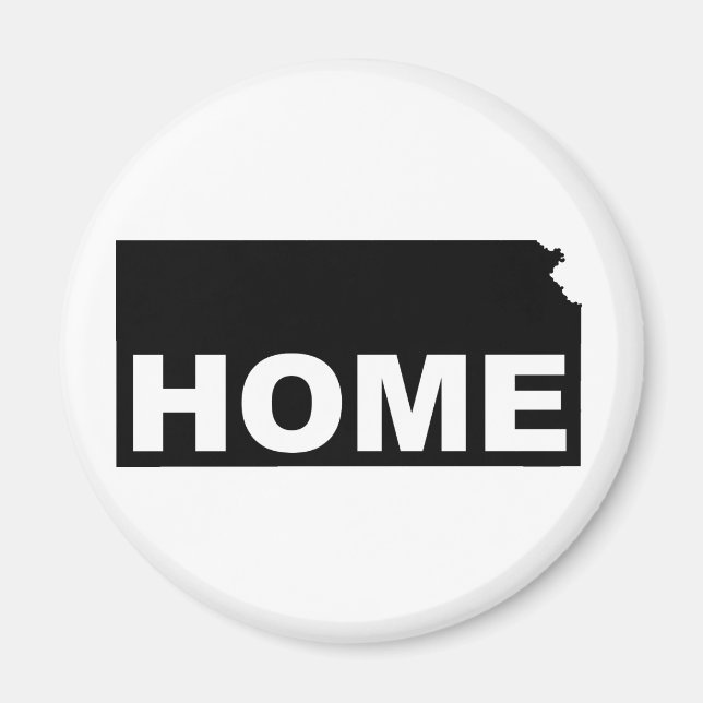 Kansas Home Away From State Fridge Magnet (Front)