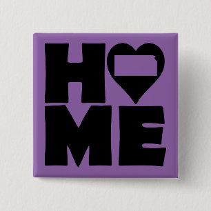 Kansas Home Heart State Button Badge Pin