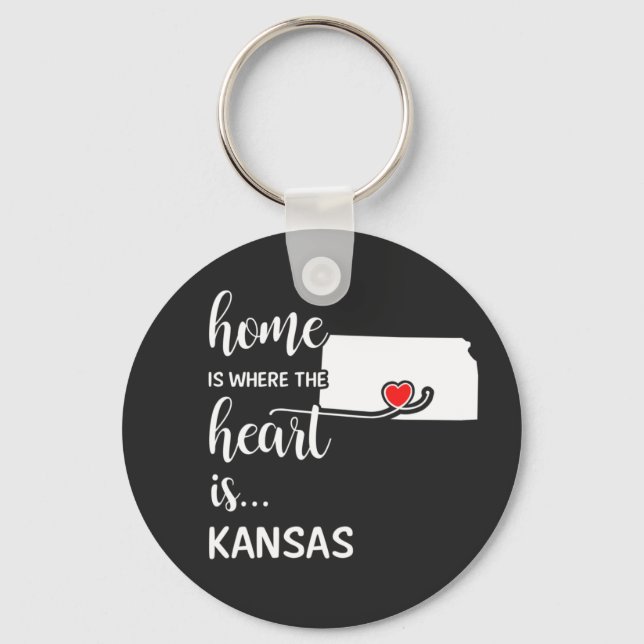 Kansas Home is where the heart is Keychain (Front)