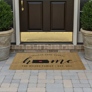 Kansas Home State Personalized Doormat