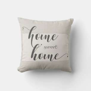 Kansas - Home Sweet Home burlap-look Throw Pillow