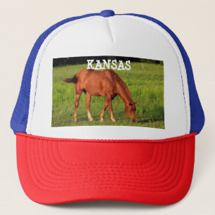 Kansas Horse in a Pasture Truckers Hat