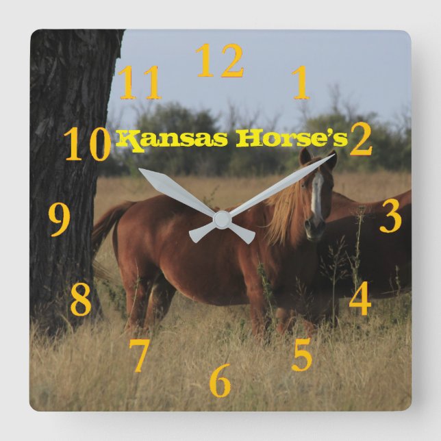 Kansas Horse's Wall Clock (Front)