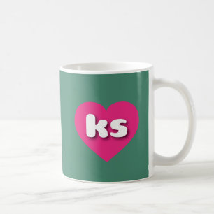 Kansas hot pink heart - I love ks Coffee Mug