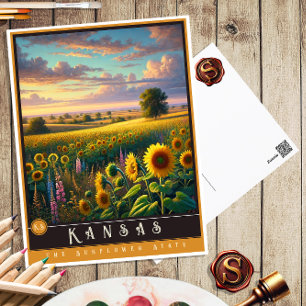 Kansas   Hyper-Realistic State Postcard