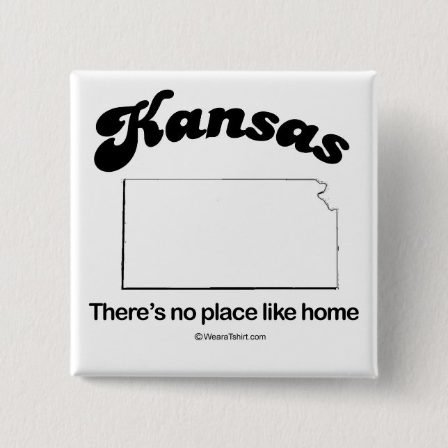 KANSAS - "KANSAS STATE MOTTO" T-shirts and Gear 2 Inch Square Button (Front)