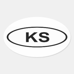 Kansas "KS" Oval Sticker