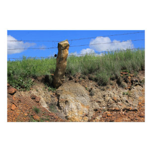 Kansas Landscape with Stone Post Photo Enlargement