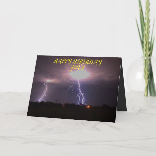 Kansas Lightning Storm Carte de voeux Anniversaire (Devant)