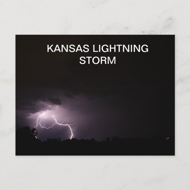 KANSAS LIGHTNING STORM POSTCARD (Front)