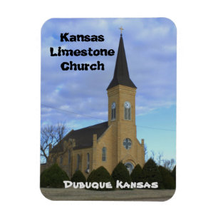 Kansas Limestone Church Square Magnet