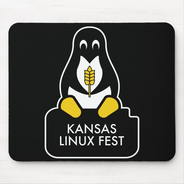 Kansas Linux Fest Mouse Pad Black (Front)