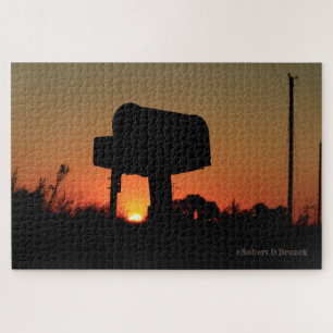 Kansas Mailbox Sunset Box Puzzle