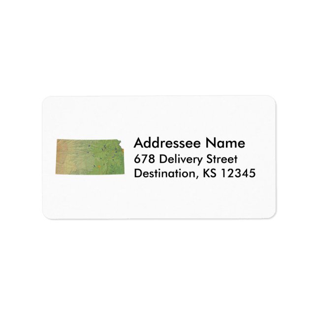 Kansas Map Address Label (Front)