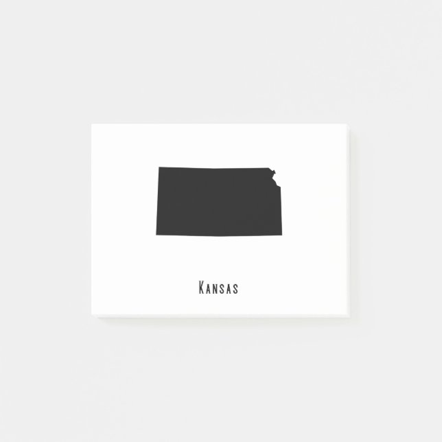 Kansas Map - Black and White Modern Kansas Map Post-it Notes (Front)