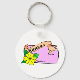 Kansas Map Keychain