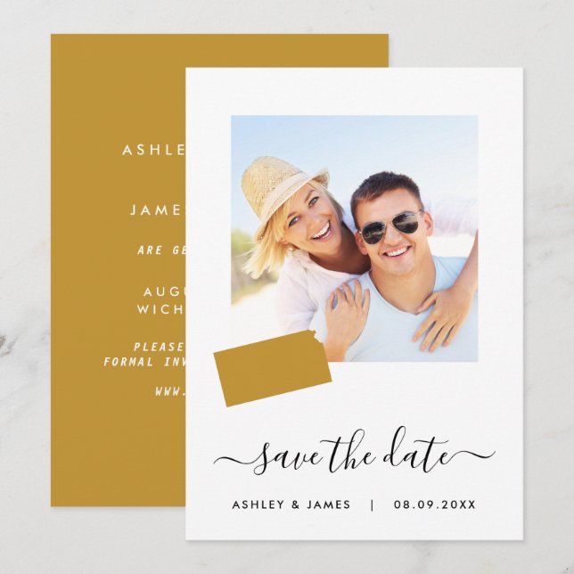 Kansas Map Photo Wedding Save the Date Card (Front/Back)