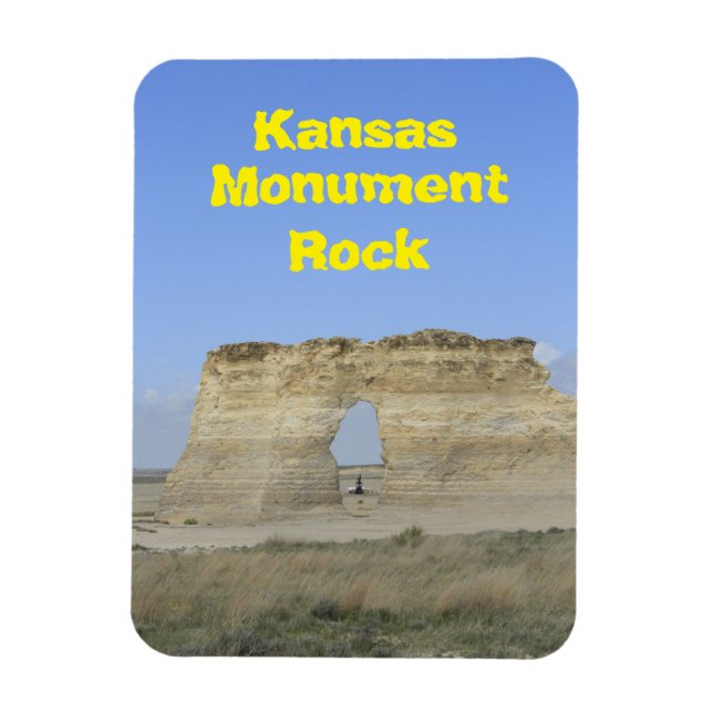 Kansas Monument Rock Square Magnet (Vertical)