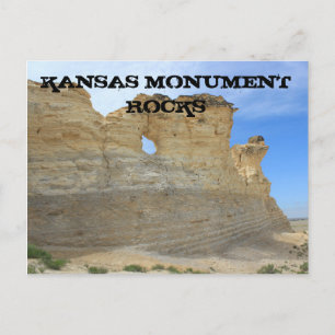 Kansas Monument Rocks with blue sky Post Card