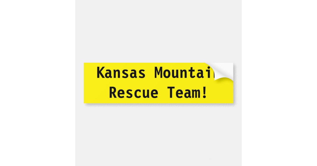 Mount Rescue Wall Sticker Kansas Mountain Rescue Team! Bumper Sticker | Zazzle
