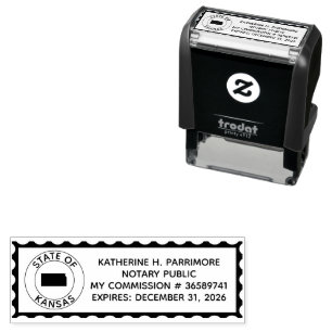 Kansas Notary Public Self Inking Rubber Stamp