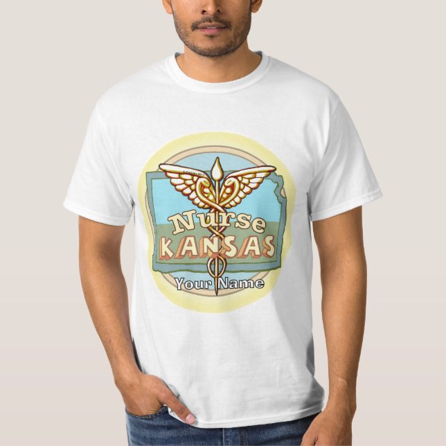 Kansas Nurse Caduceus T-Shirt (Front)