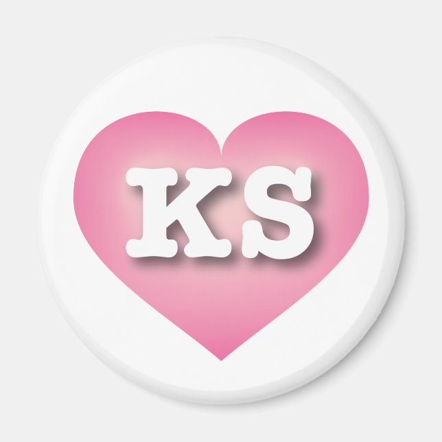 Kansas Pink Fade Heart - I love KS Magnet (Front)