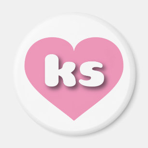 Kansas pink heart - I love ks Magnet