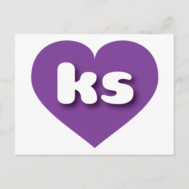 Kansas purple heart - I love ks Postcard (Front)