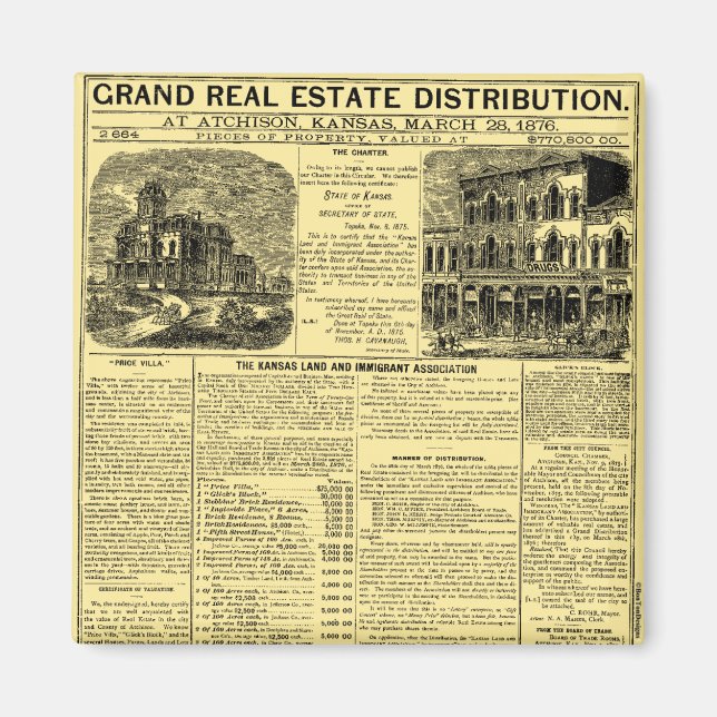 Kansas Real Estate Newspaper Advertisement Magnet (Front)