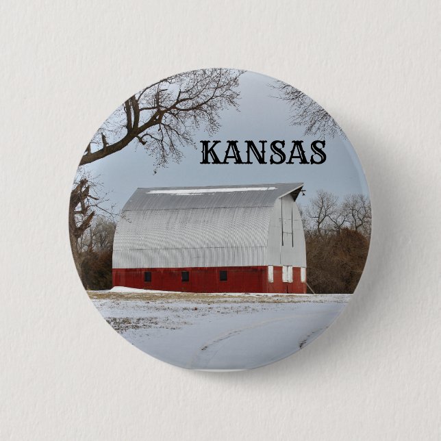 Kansas Red Barn Button (Front)