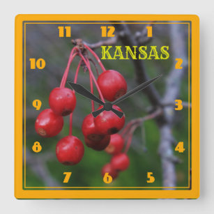 Kansas Red Cherry's closeup Square Wall Clock