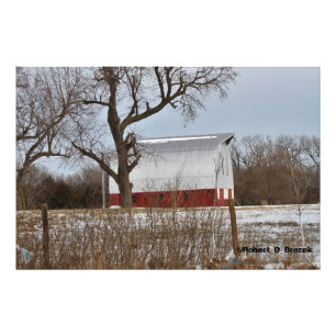 Kansas Red Country Barn  Photo Enlargement Print