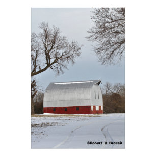Kansas Red Country Barn Photo Enlargement Print