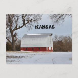 Kansas Red Grange avec arbre et ciel Carte postale