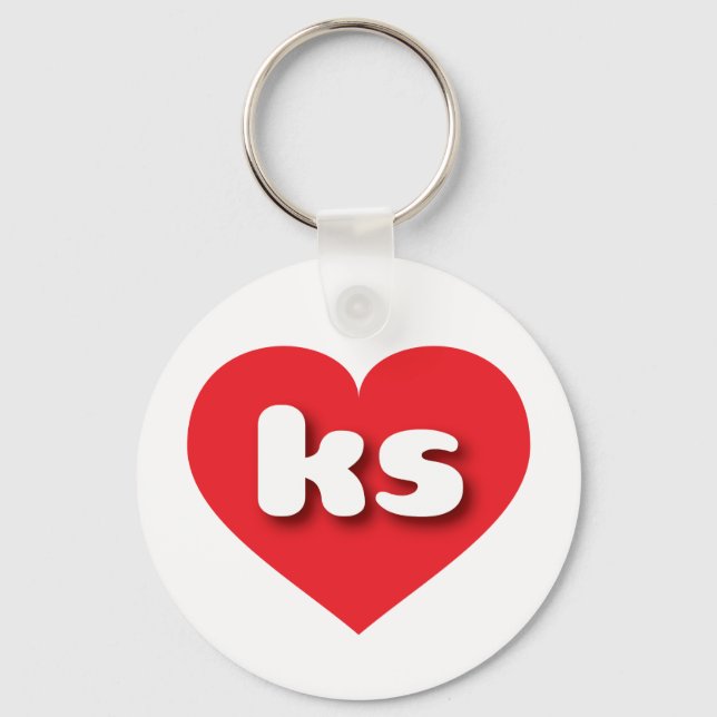 Kansas red heart - I love ks Keychain (Front)
