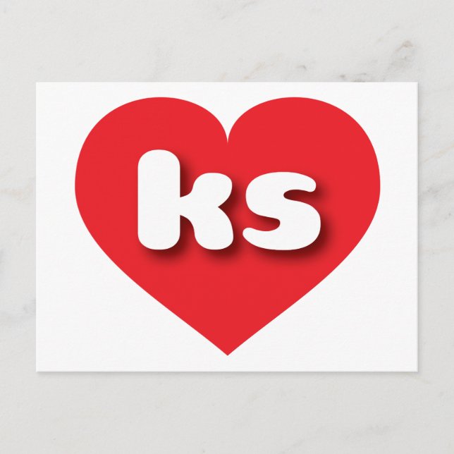 Kansas red heart - I love ks Postcard (Front)