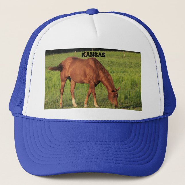 Kansas Red Horse Truckers Hat (Front)