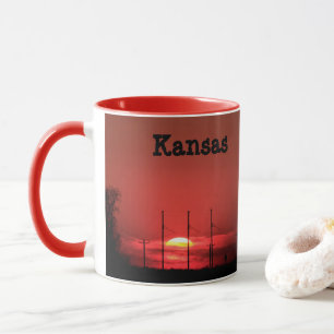 Kansas RED SUNSET Coffee Mug