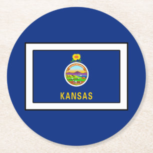 Kansas Round Paper Coaster