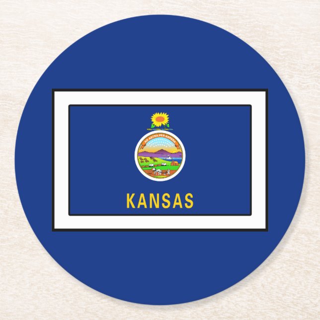 Kansas Round Paper Coaster (Front)