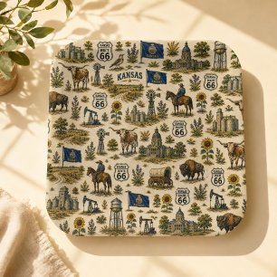 Kansas Route 66 Party Prairie Paper Plate